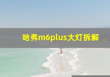 哈弗m6plus大灯拆解