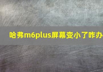 哈弗m6plus屏幕变小了咋办