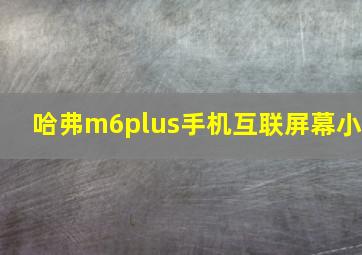 哈弗m6plus手机互联屏幕小