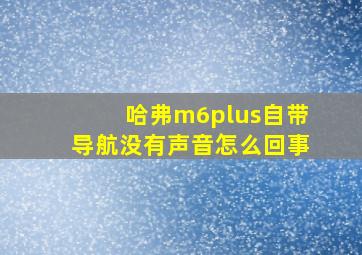 哈弗m6plus自带导航没有声音怎么回事