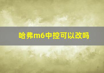 哈弗m6中控可以改吗