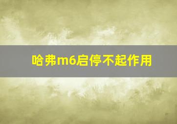 哈弗m6启停不起作用