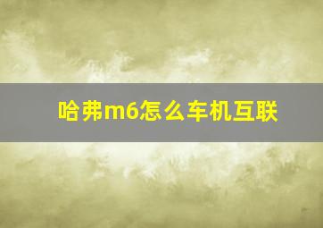 哈弗m6怎么车机互联