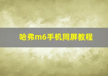 哈弗m6手机同屏教程