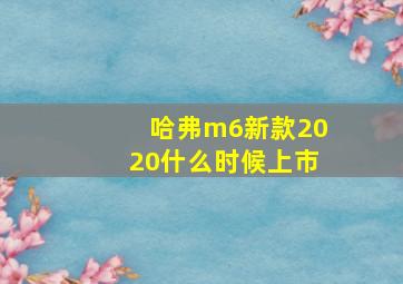 哈弗m6新款2020什么时候上市