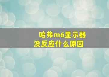 哈弗m6显示器没反应什么原因