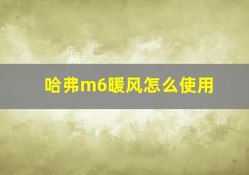 哈弗m6暖风怎么使用