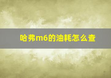 哈弗m6的油耗怎么查