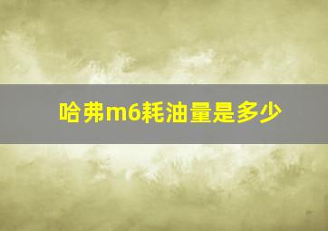 哈弗m6耗油量是多少