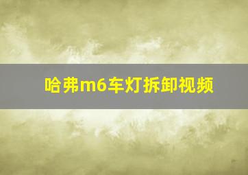 哈弗m6车灯拆卸视频