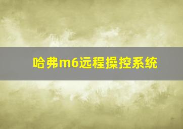 哈弗m6远程操控系统