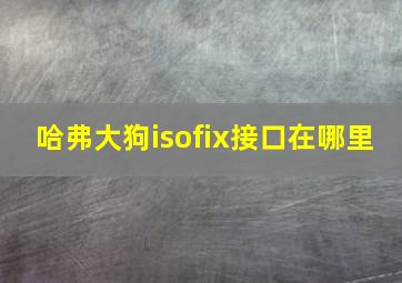 哈弗大狗isofix接口在哪里