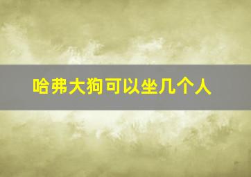 哈弗大狗可以坐几个人