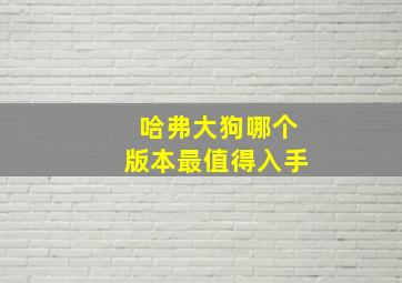 哈弗大狗哪个版本最值得入手