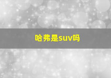 哈弗是suv吗