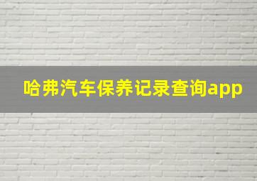 哈弗汽车保养记录查询app