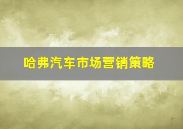 哈弗汽车市场营销策略