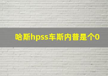 哈斯hpss车斯内普是个0