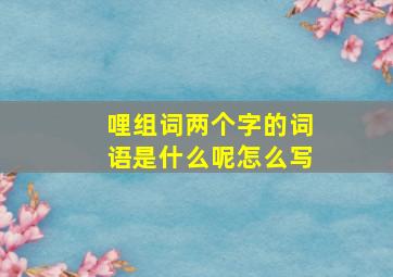 哩组词两个字的词语是什么呢怎么写