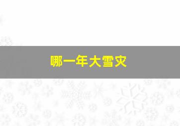 哪一年大雪灾