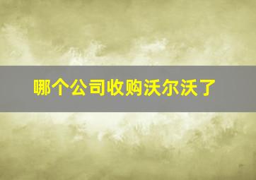 哪个公司收购沃尔沃了