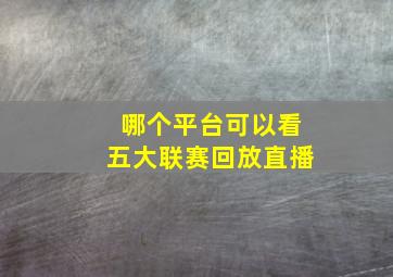 哪个平台可以看五大联赛回放直播