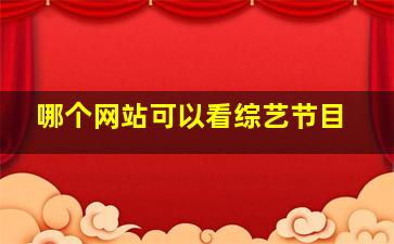 哪个网站可以看综艺节目