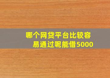 哪个网贷平台比较容易通过呢能借5000