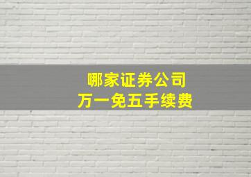 哪家证券公司万一免五手续费