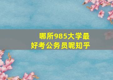 哪所985大学最好考公务员呢知乎