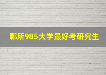 哪所985大学最好考研究生