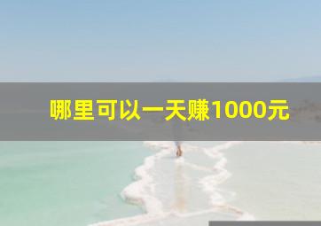 哪里可以一天赚1000元