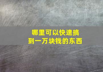 哪里可以快速搞到一万块钱的东西