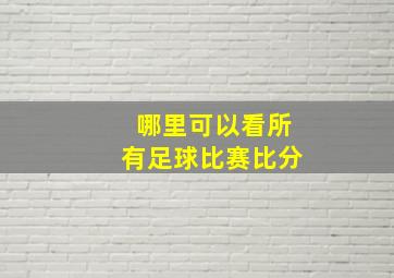 哪里可以看所有足球比赛比分