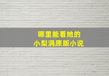 哪里能看她的小梨涡原版小说