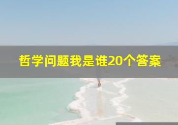 哲学问题我是谁20个答案