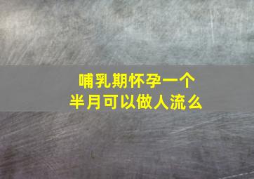 哺乳期怀孕一个半月可以做人流么