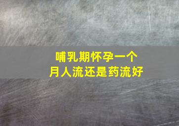 哺乳期怀孕一个月人流还是药流好