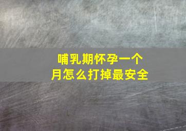 哺乳期怀孕一个月怎么打掉最安全