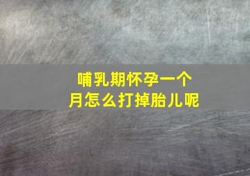 哺乳期怀孕一个月怎么打掉胎儿呢