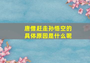 唐僧赶走孙悟空的具体原因是什么呢