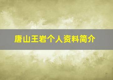 唐山王岩个人资料简介