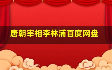 唐朝宰相李林浦百度网盘