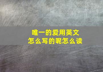 唯一的爱用英文怎么写的呢怎么读