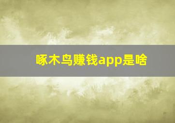 啄木鸟赚钱app是啥