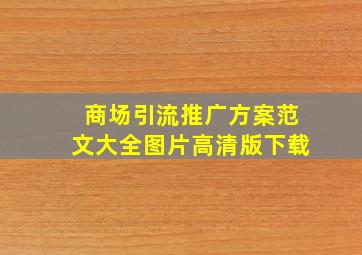 商场引流推广方案范文大全图片高清版下载