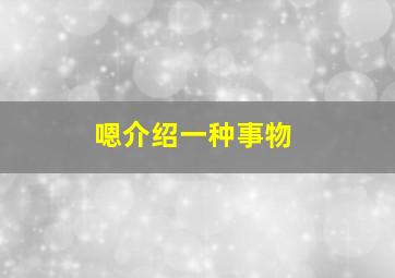 嗯介绍一种事物