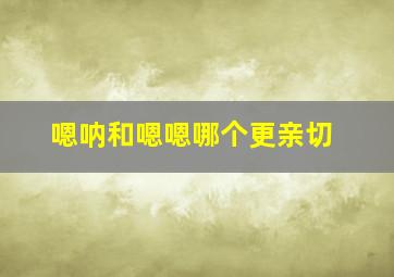 嗯呐和嗯嗯哪个更亲切