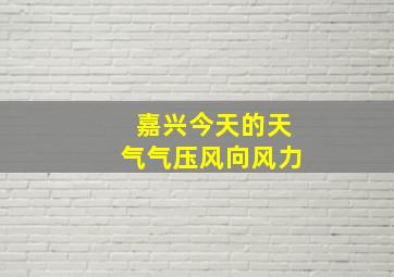 嘉兴今天的天气气压风向风力