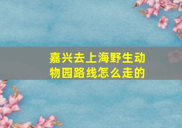 嘉兴去上海野生动物园路线怎么走的